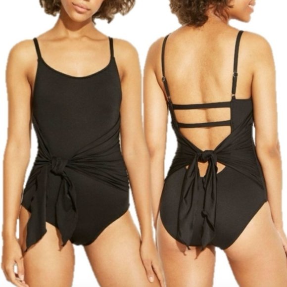 Kona Sol Other - Kona Sol Wrap Tie One Piece Swimsuit Black Medium